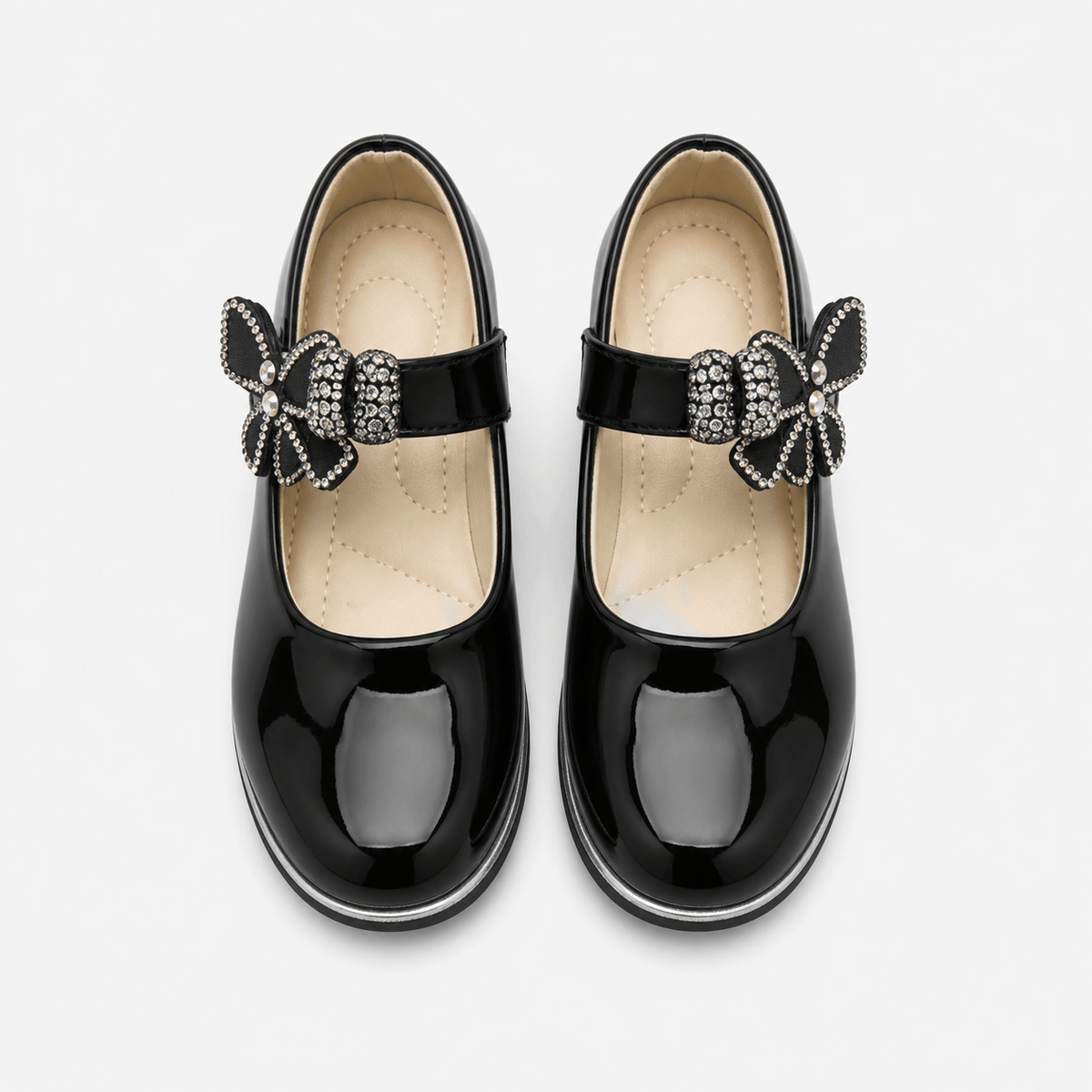Girls' Black Leather Loafers