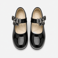 Girls' Black Leather Loafers