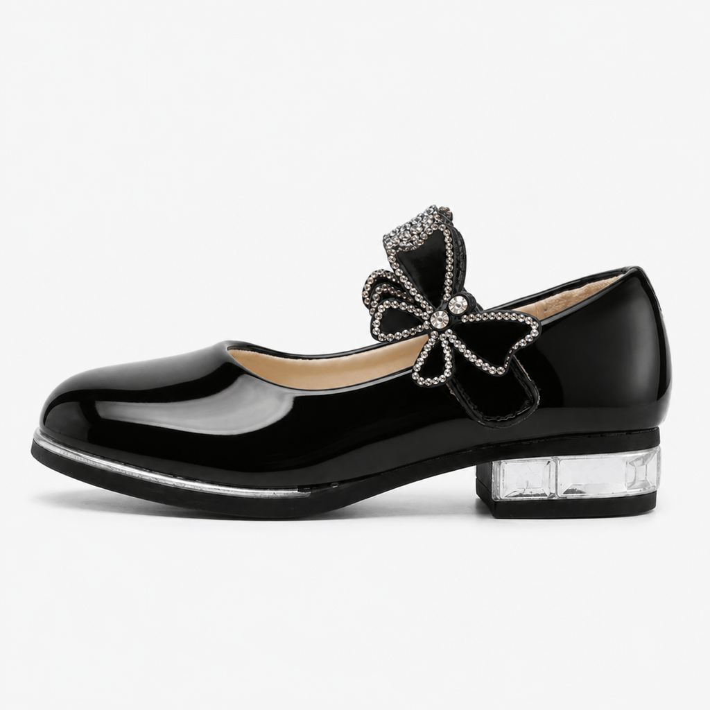 Girls' Black Leather Loafers