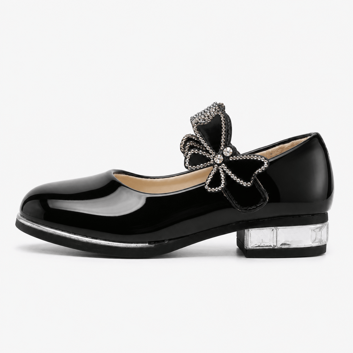 Girls' Black Leather Loafers