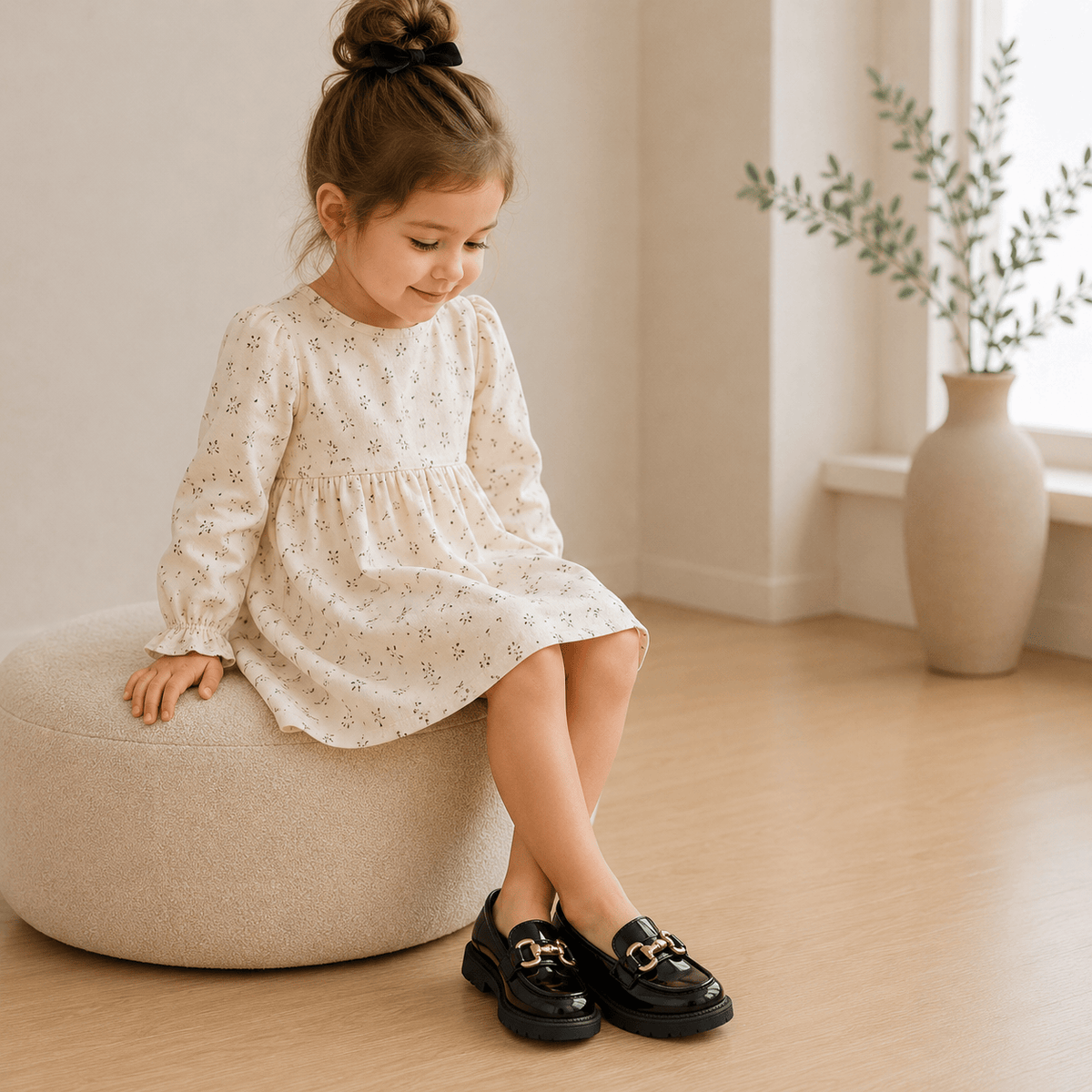 Girls' Black Patent Loafers