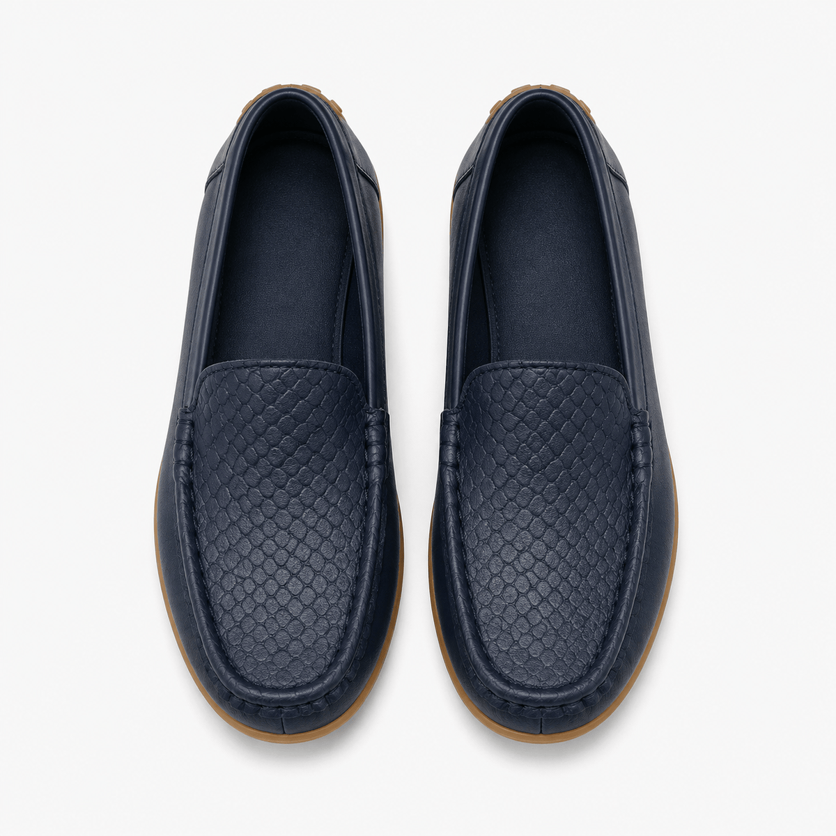 Girls' Navy Blue Leather Loafers