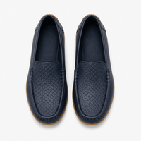 Girls' Navy Blue Leather Loafers