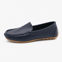 Girls' Navy Blue Leather Loafers