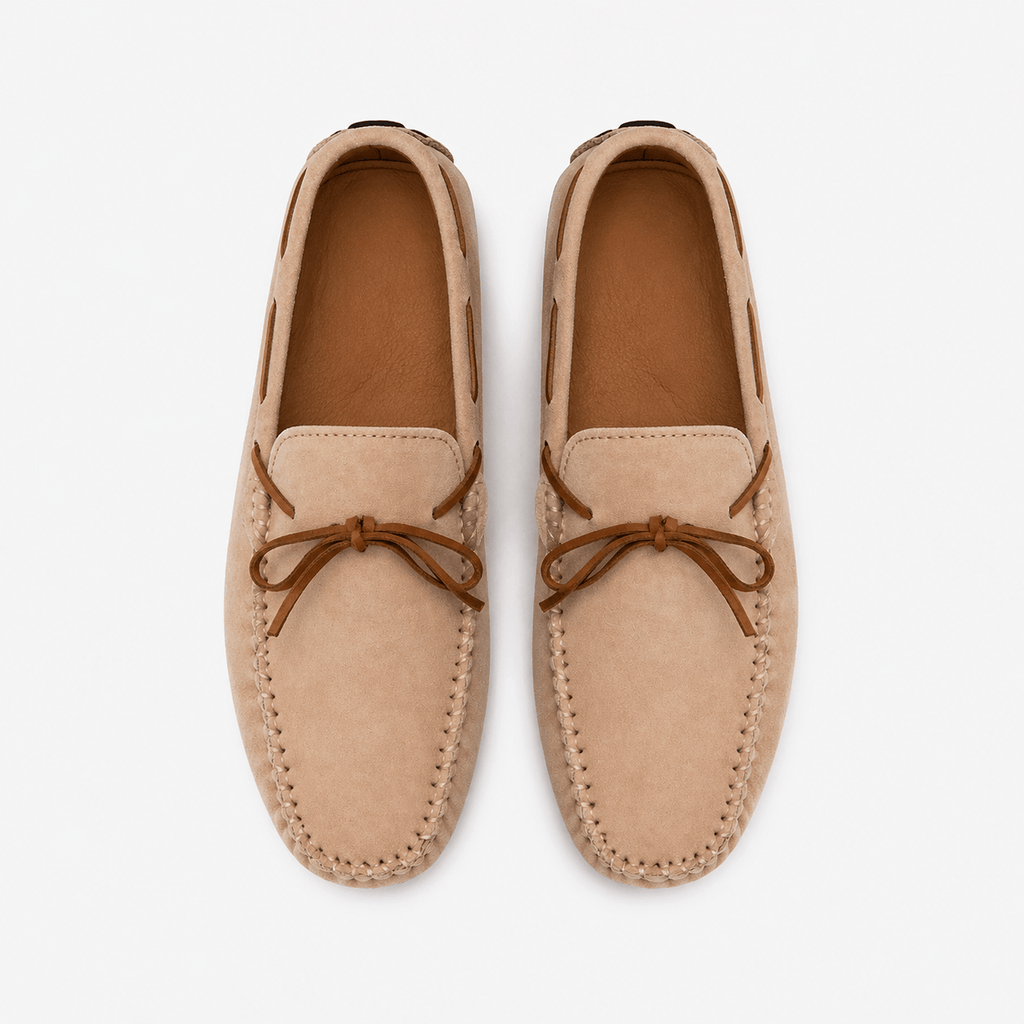 Men's Beige Boat Loafers