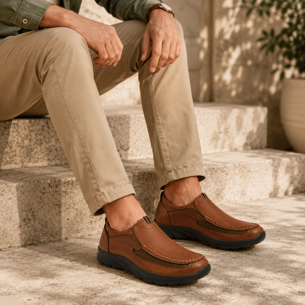 Men's Brown Orthopedic Loafers