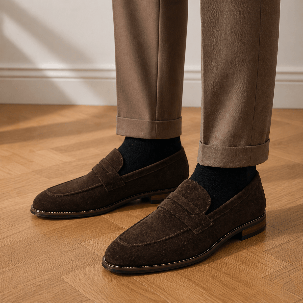 Men's Brown Suede Loafers