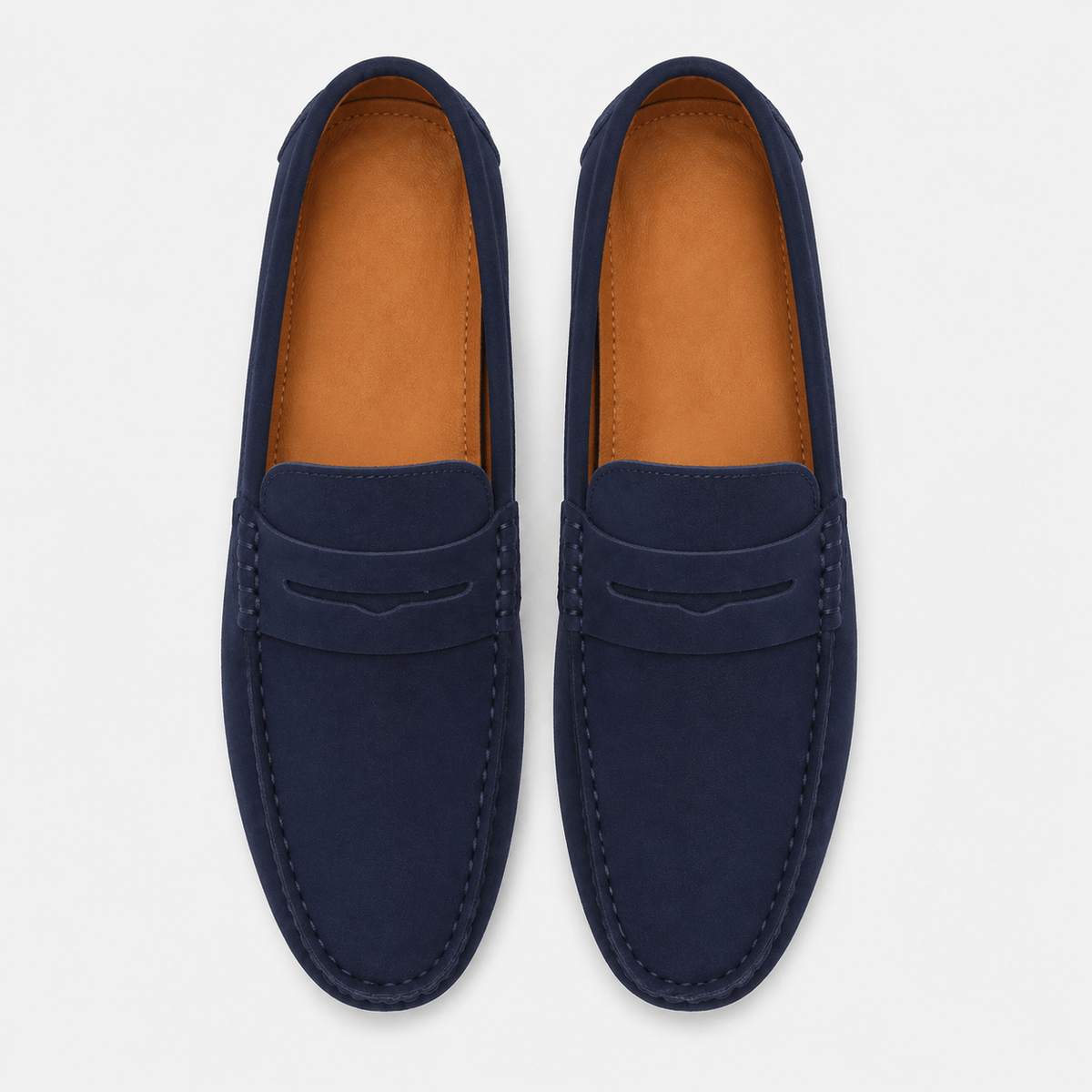 Men's Navy Blue Boat Loafers