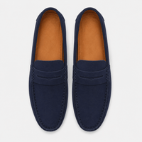 Men's Navy Blue Boat Loafers