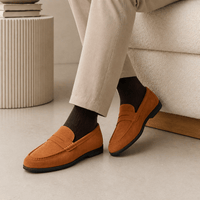 Men's Suede Loafers – Camel