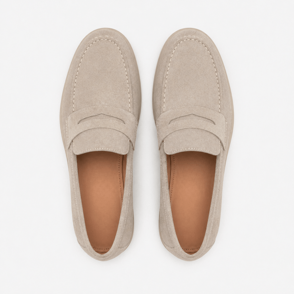 Men's Suede Loafers – Taupe