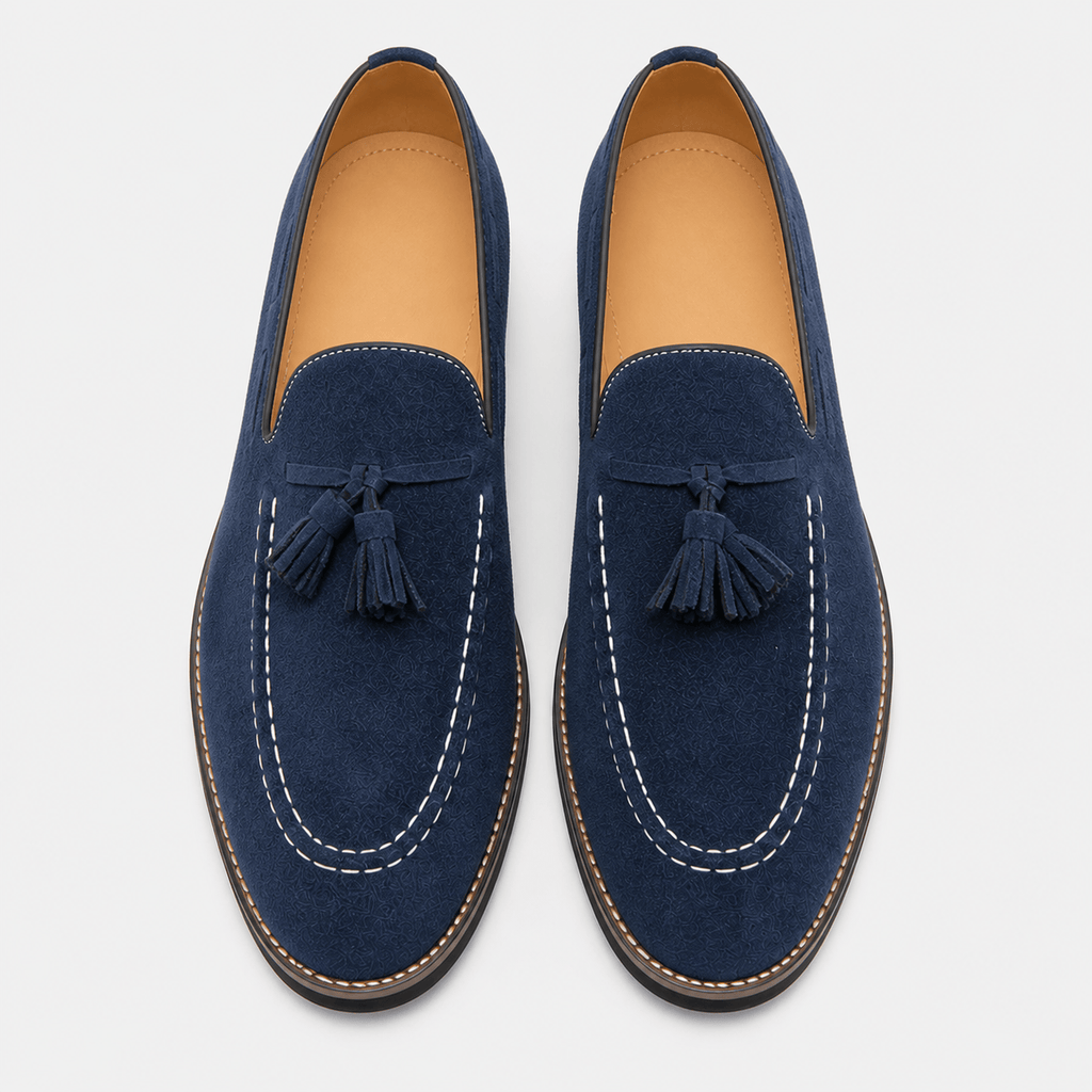 Men's Tasseled Loafers – Navy Blue