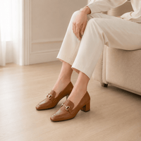 Sophisticated Women's Square-Heel Loafers