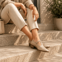 Women's Beige Ballerina Loafers