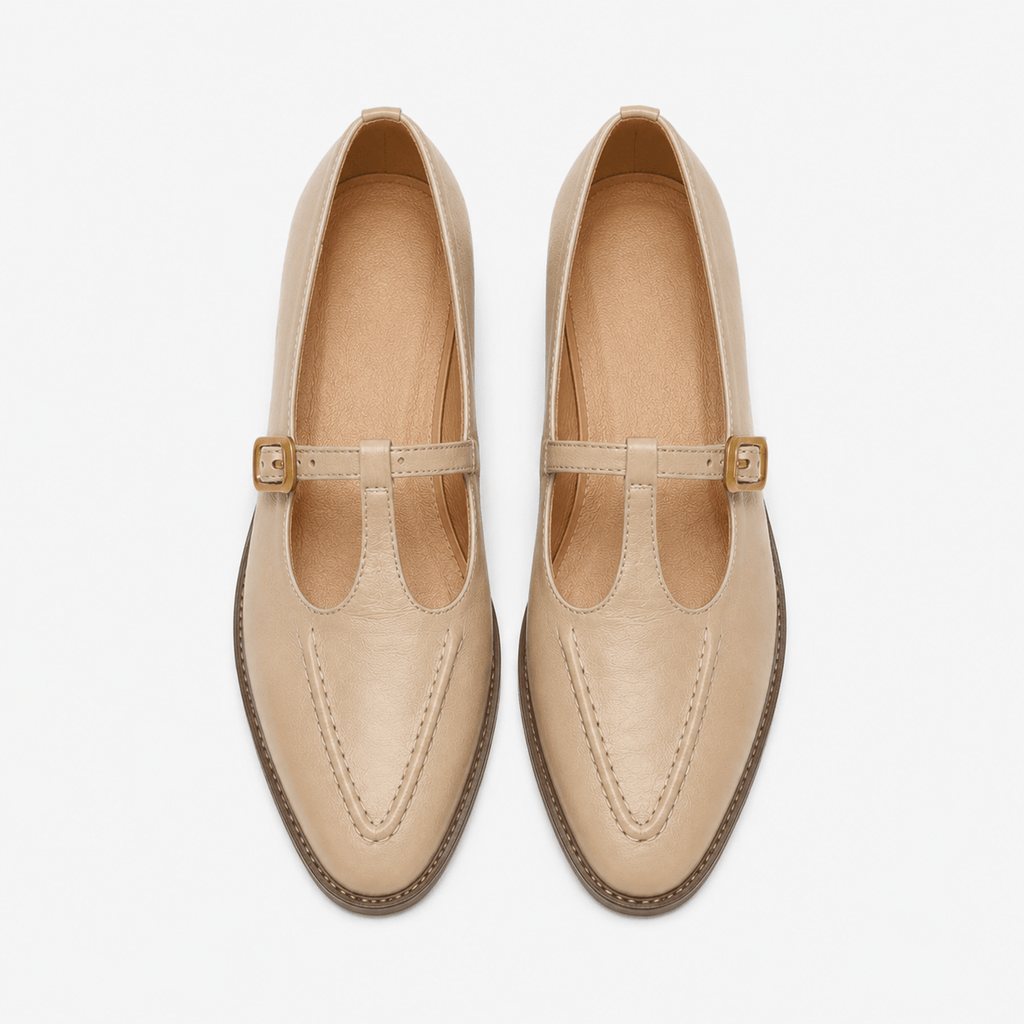 Women's Beige Ballerina Loafers