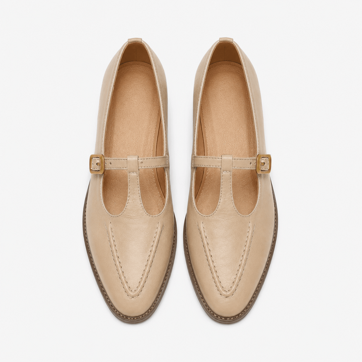 Women's Beige Ballerina Loafers