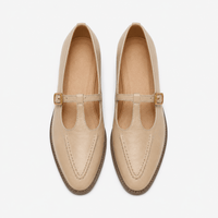 Women's Beige Ballerina Loafers