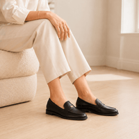 Women's Black Heeled Loafers
