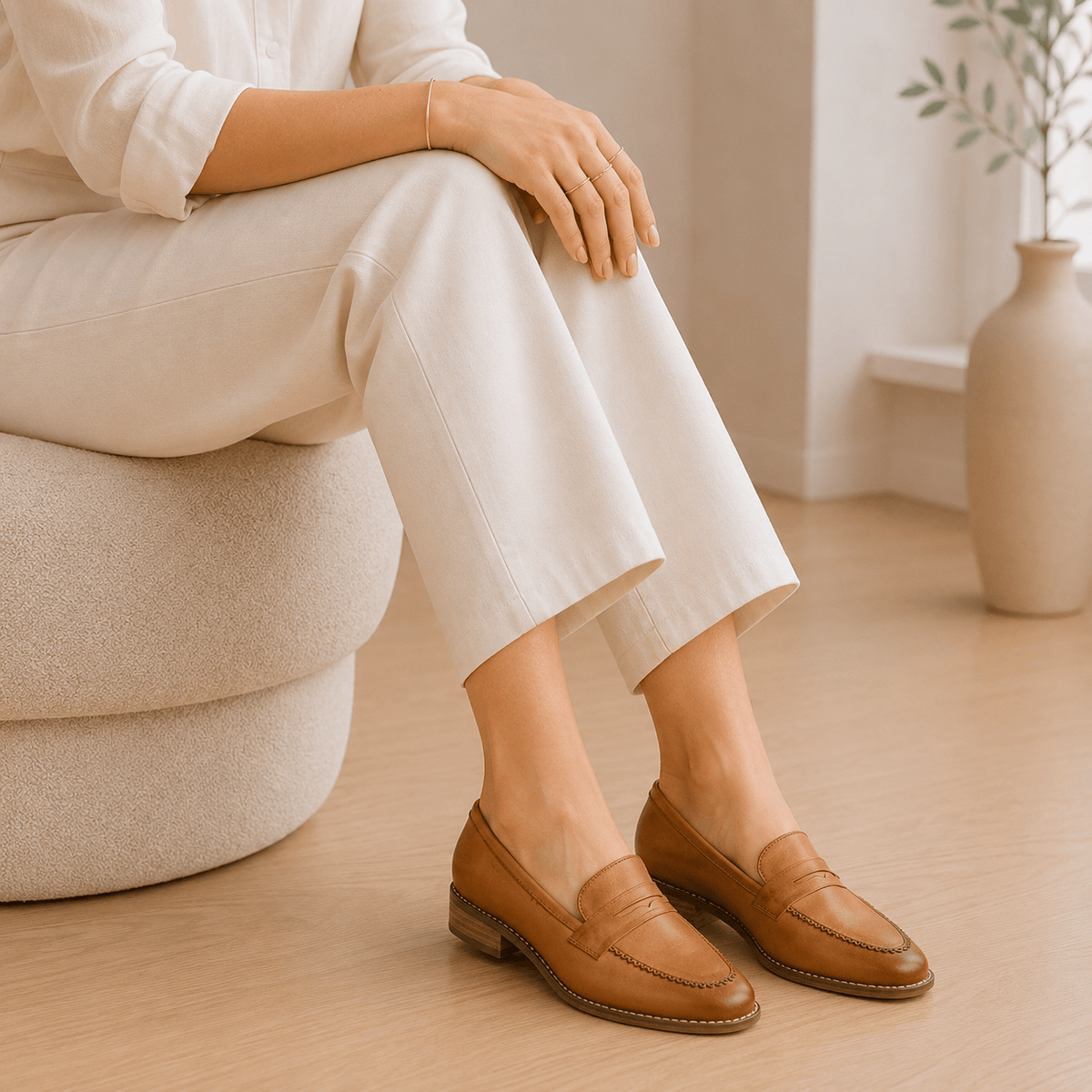 Women's Brown Leather Loafers