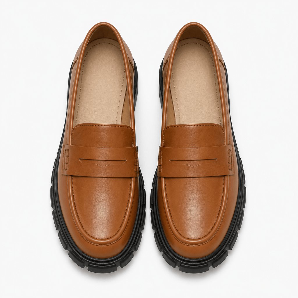 Women's Brown Platform Loafers