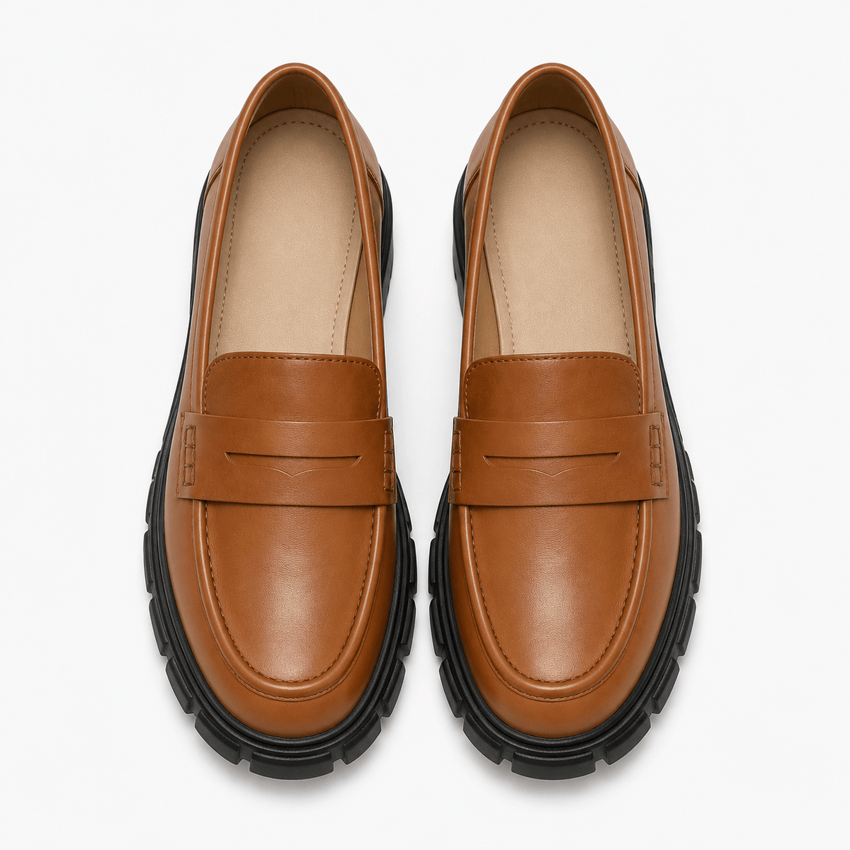 Women's Brown Platform Loafers