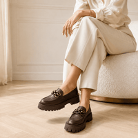 Women's Gold Horsebit Platform Loafers