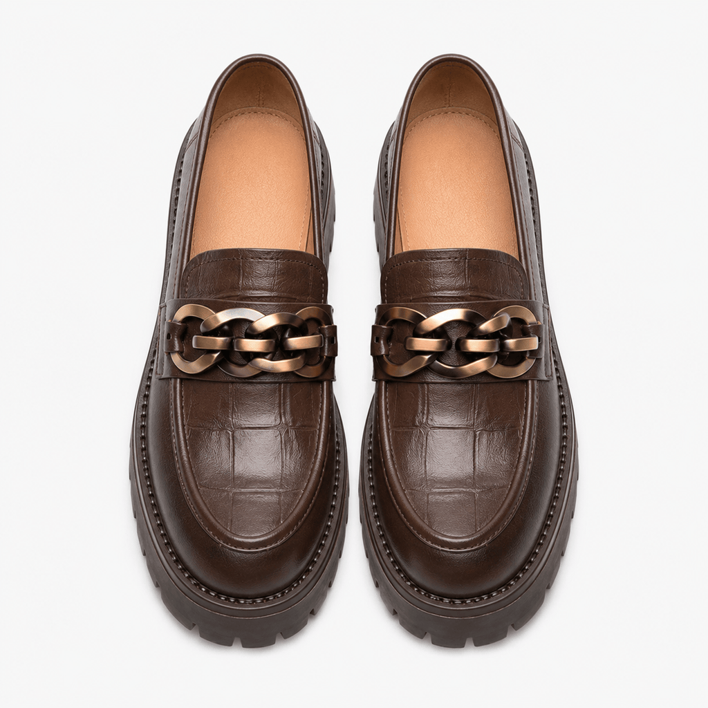 Women's Gold Horsebit Platform Loafers
