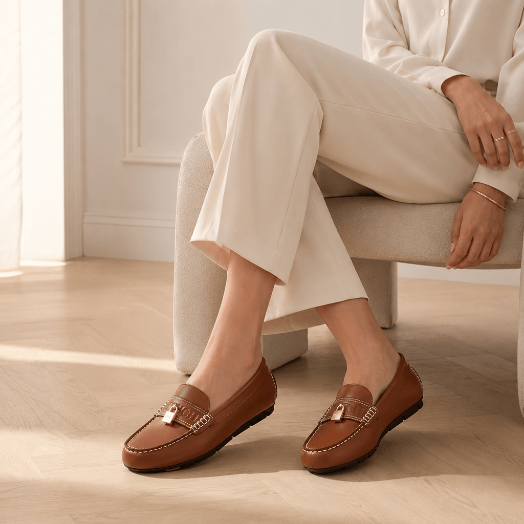 Women's Grained Leather Loafers