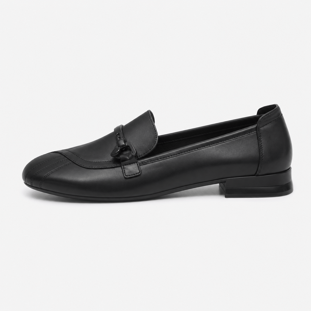 Women's Leather Heeled Loafers