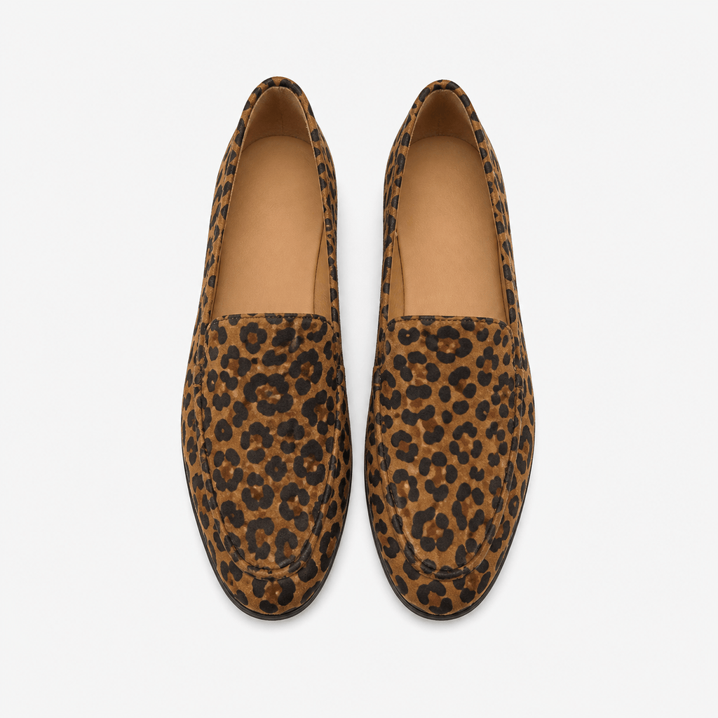 Women's Leather Leopard Loafers