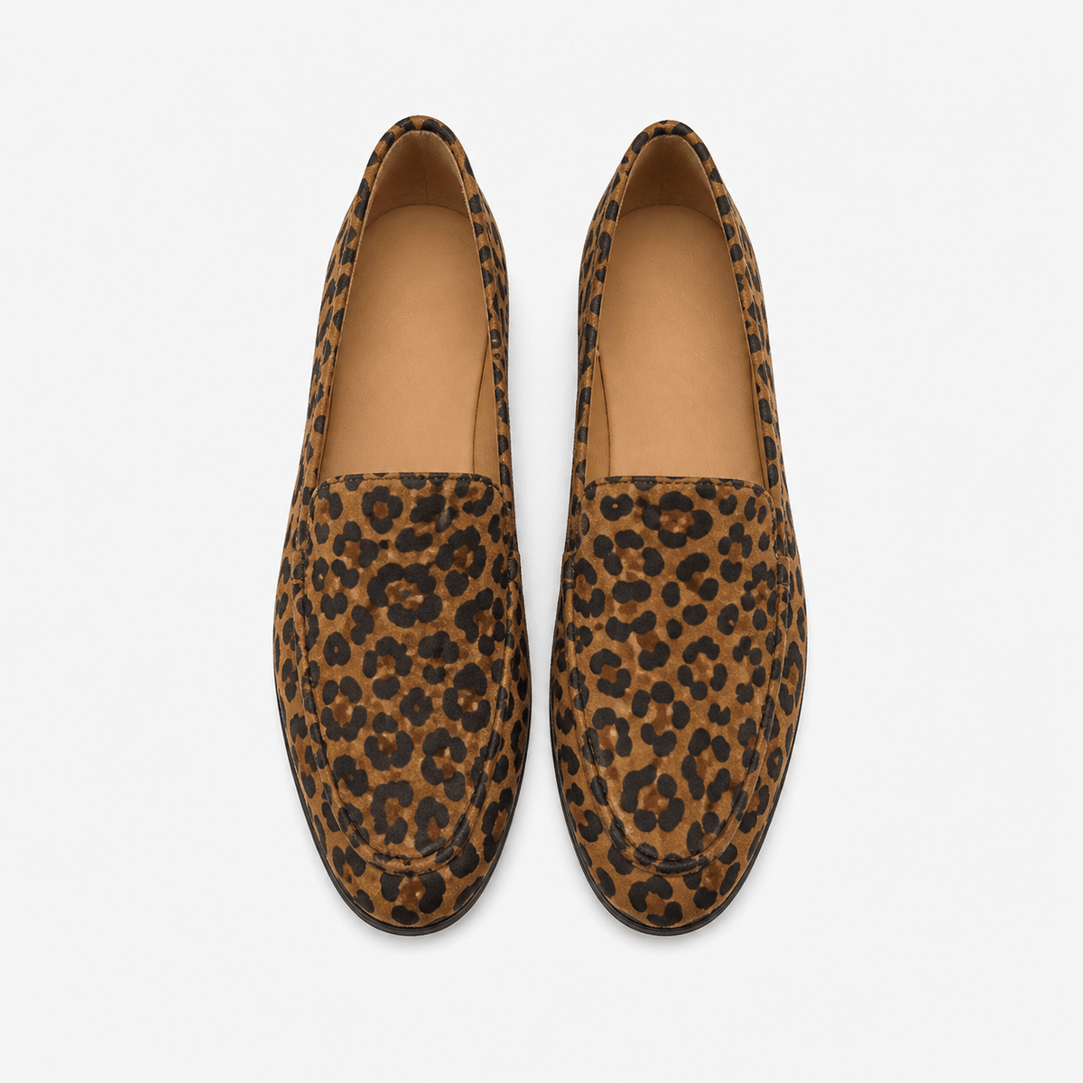 Women's Leather Leopard Loafers
