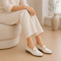 Women's Leather Loafers – Beige