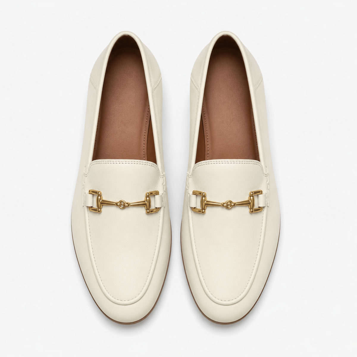 Women's Leather Loafers – Beige