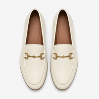 Women's Leather Loafers – Beige