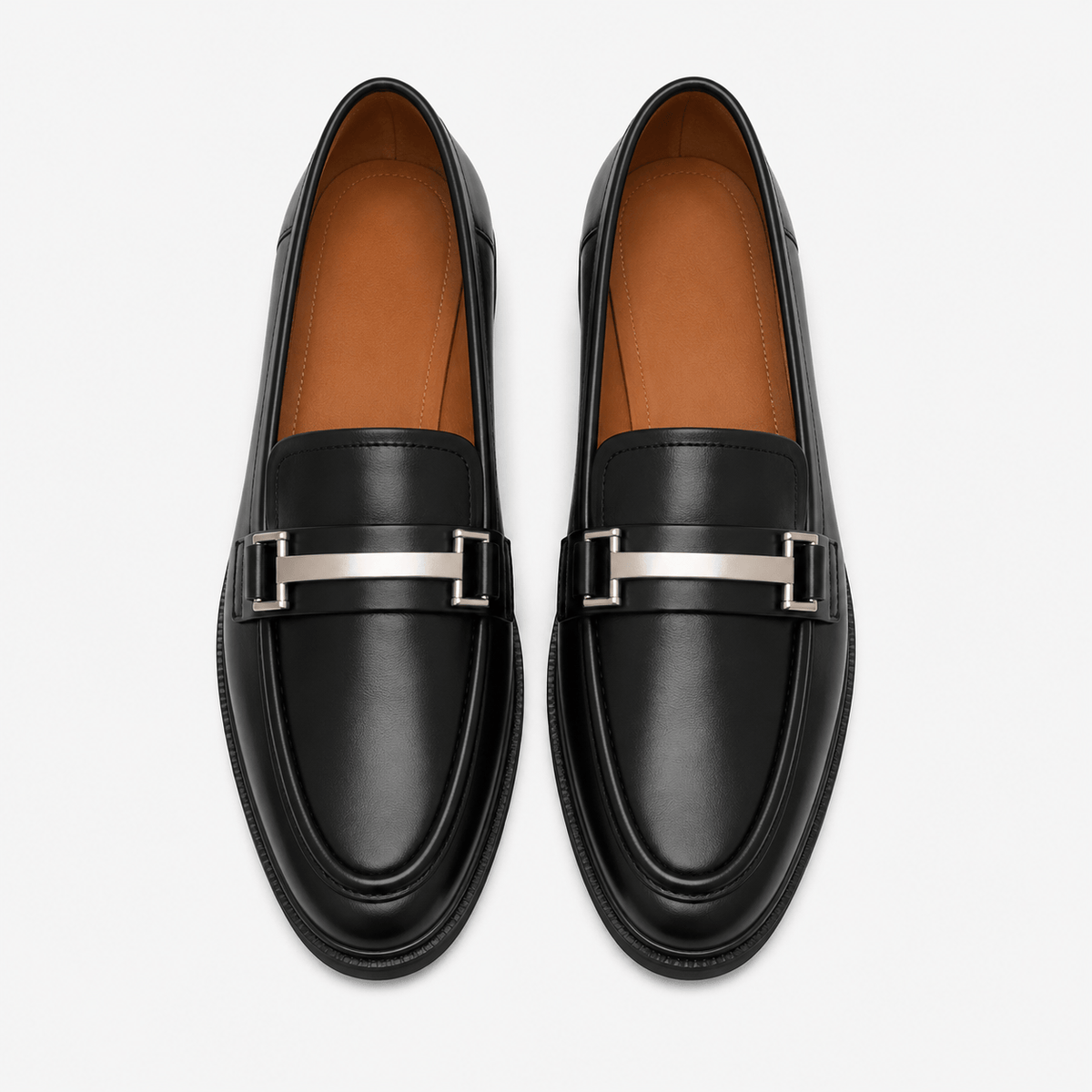Women's Leather Loafers with Thick Sole