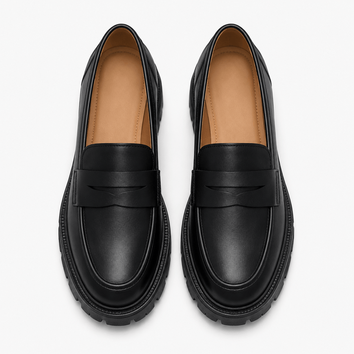 Women's Leather Platform Loafers