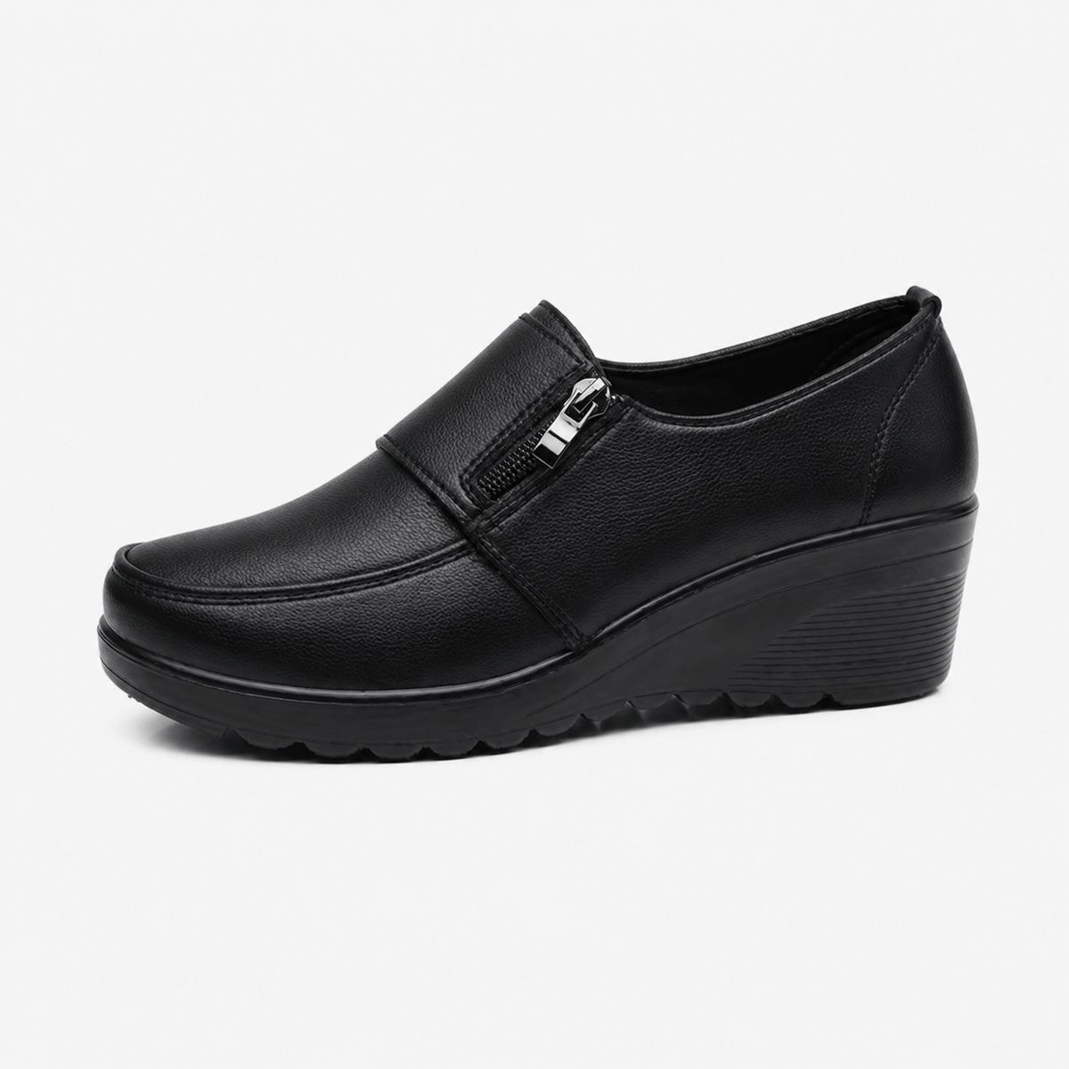 Women's Leather Wedge Loafers
