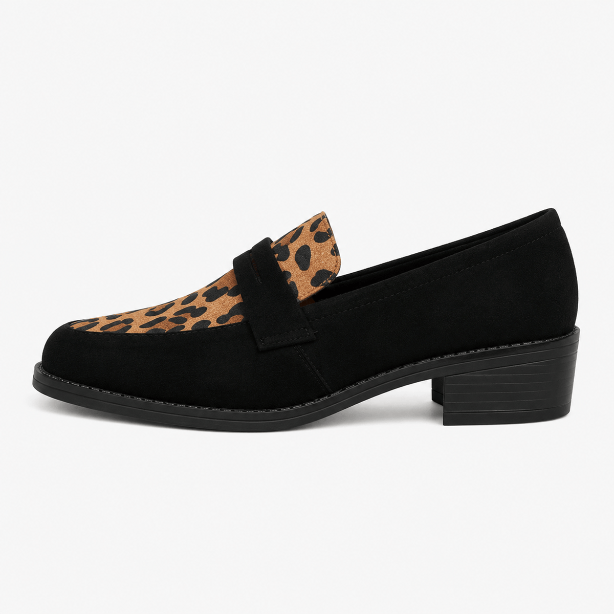 Women's Leopard Loafers – Black