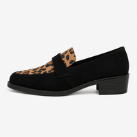 Women's Leopard Loafers – Black