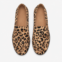Women's Leopard Loafers – Round-Toe