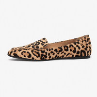 Women's Leopard Loafers – Round-Toe