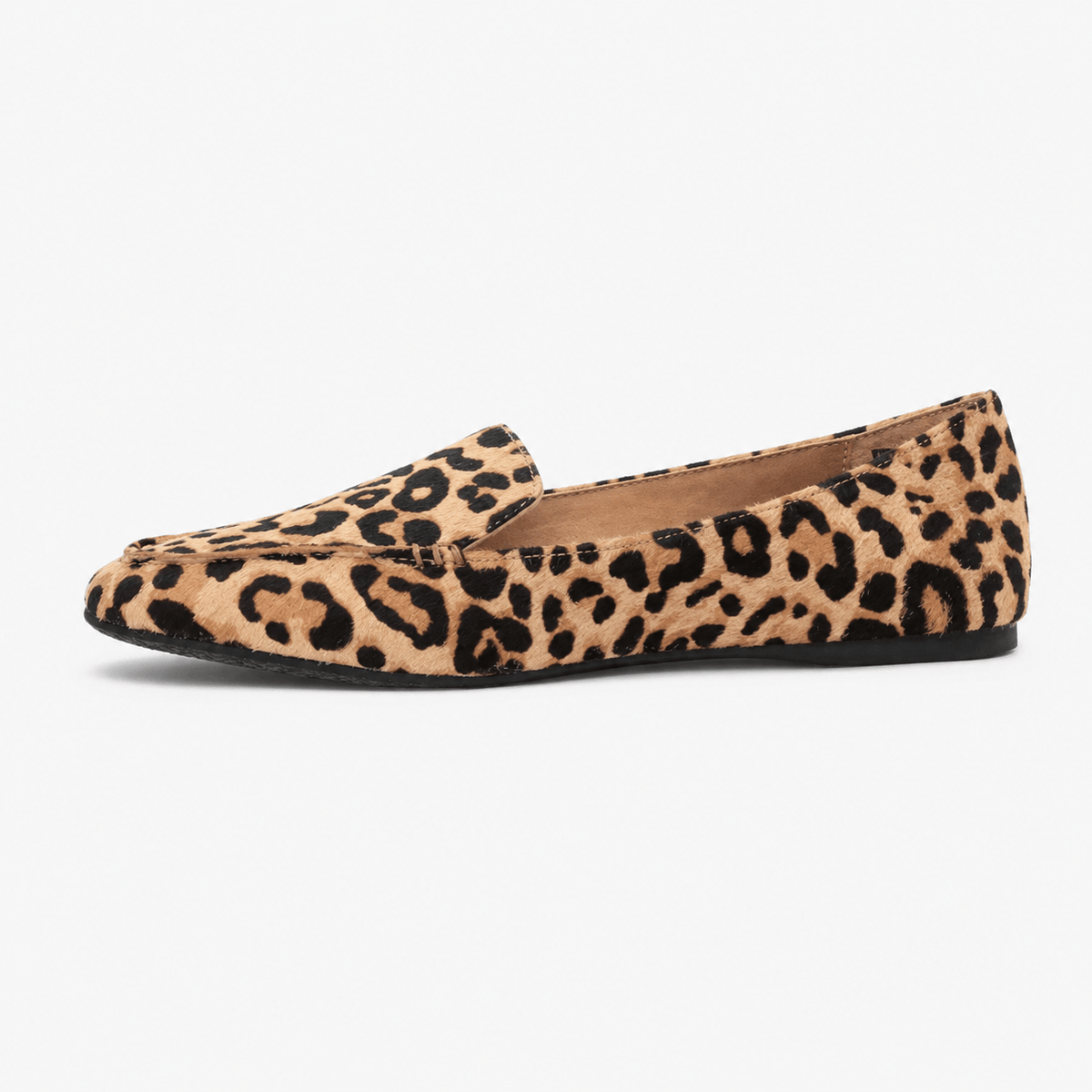 Women's Leopard Loafers – Round-Toe