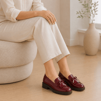 Women's Patent Loafers – Red