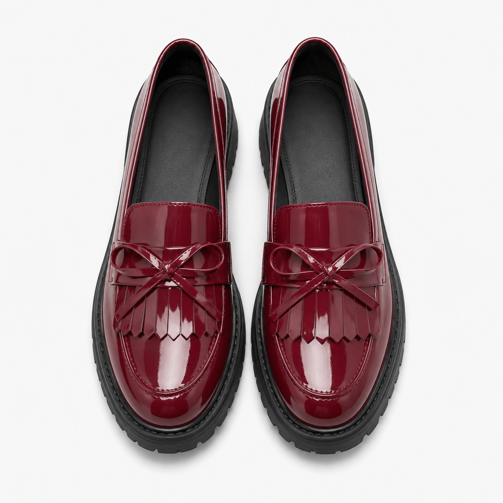 Women's Patent Loafers – Red