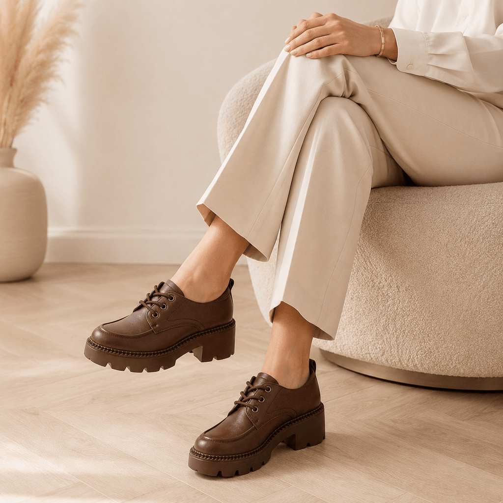 Women's Platform Loafers with Notched Sole