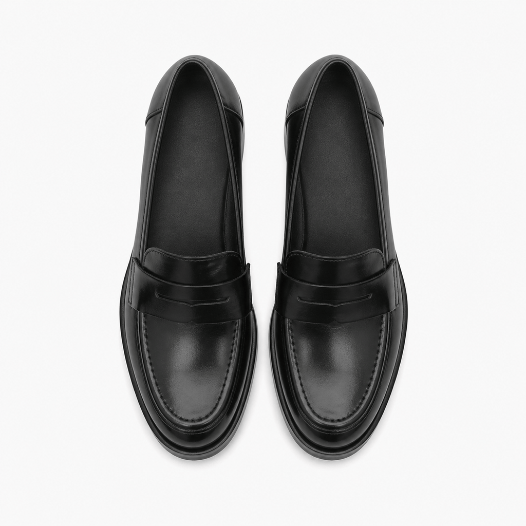 Women's Square-Heel Loafers – Black