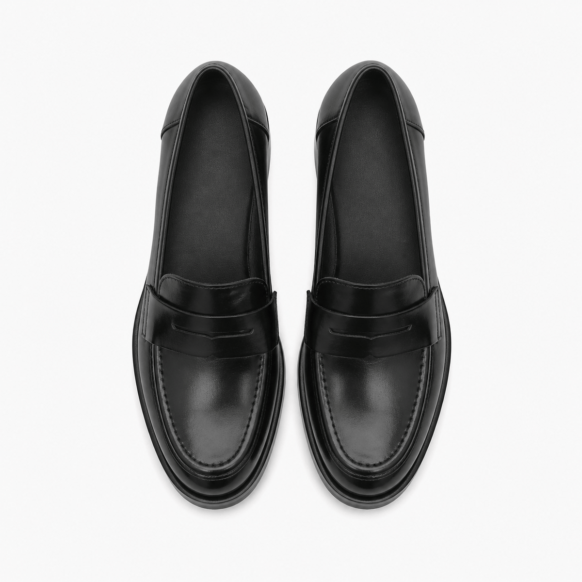 Women's Square-Heel Loafers – Black