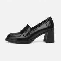 Women's Square-Heel Loafers – Black