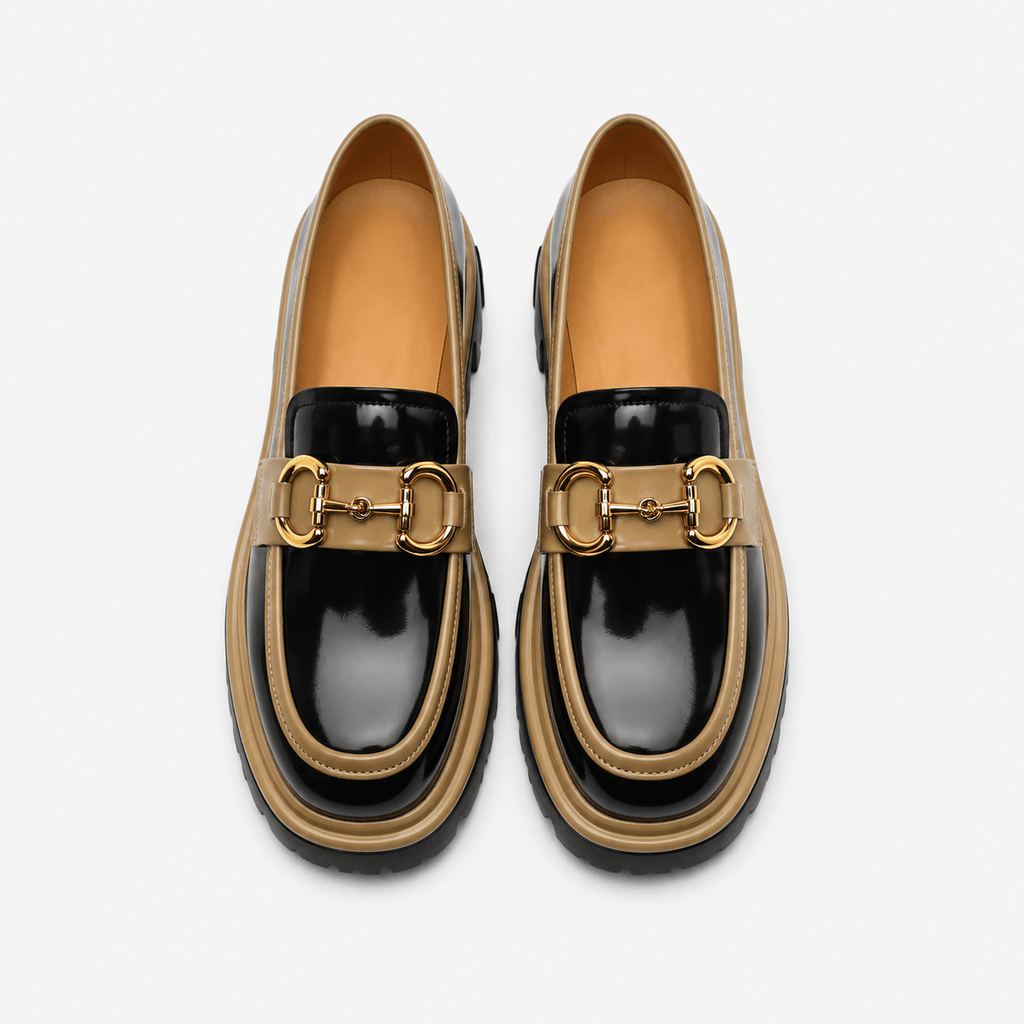 Women's Square-Heel Loafers with Thick Sole